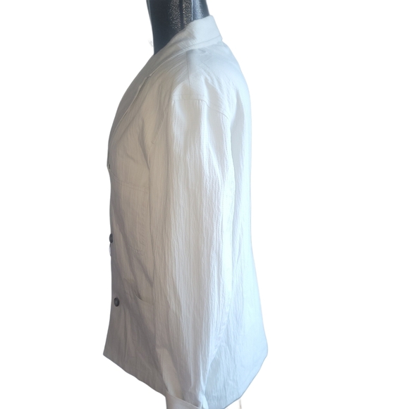 Zara Cream Colored Wrinkle Detailed Blazer L - Picture 5 of 7